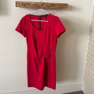 Saks, fifth Avenue black label, Hot pink mock wraparound dress.